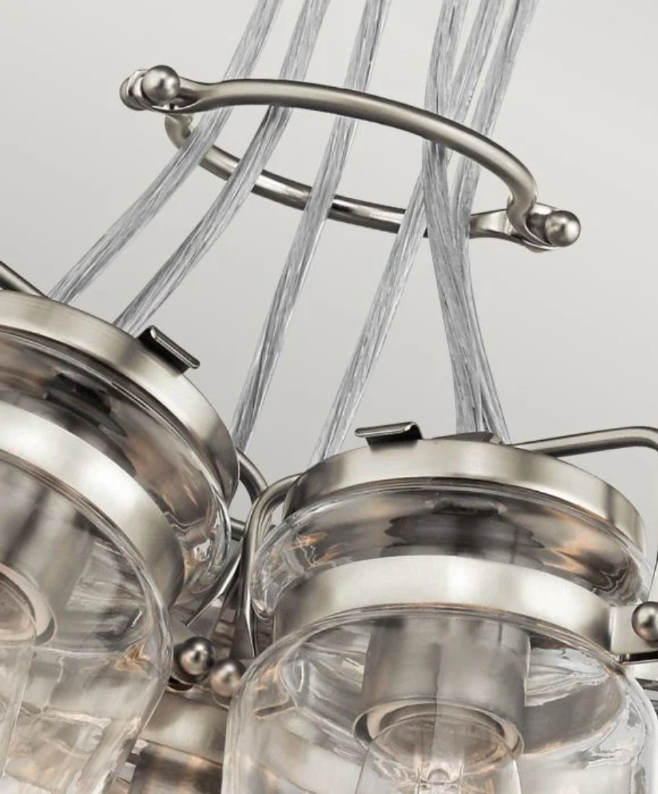 Aldgate Six Light Brushed Nickel Pendant - ID 6597