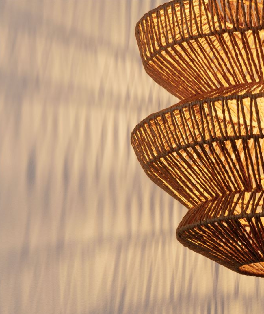 NL ID 14061 rope mesh pendant natural finish medium