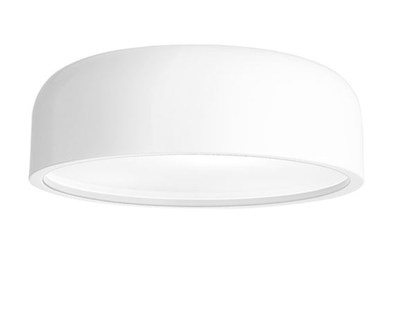 NL Steel & Acrylic Matt White Flush Ceiling Light - ID 7383