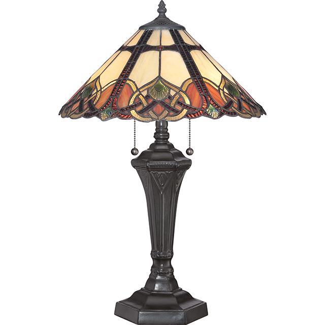 Two Light Vintage Bronze Table Lamp