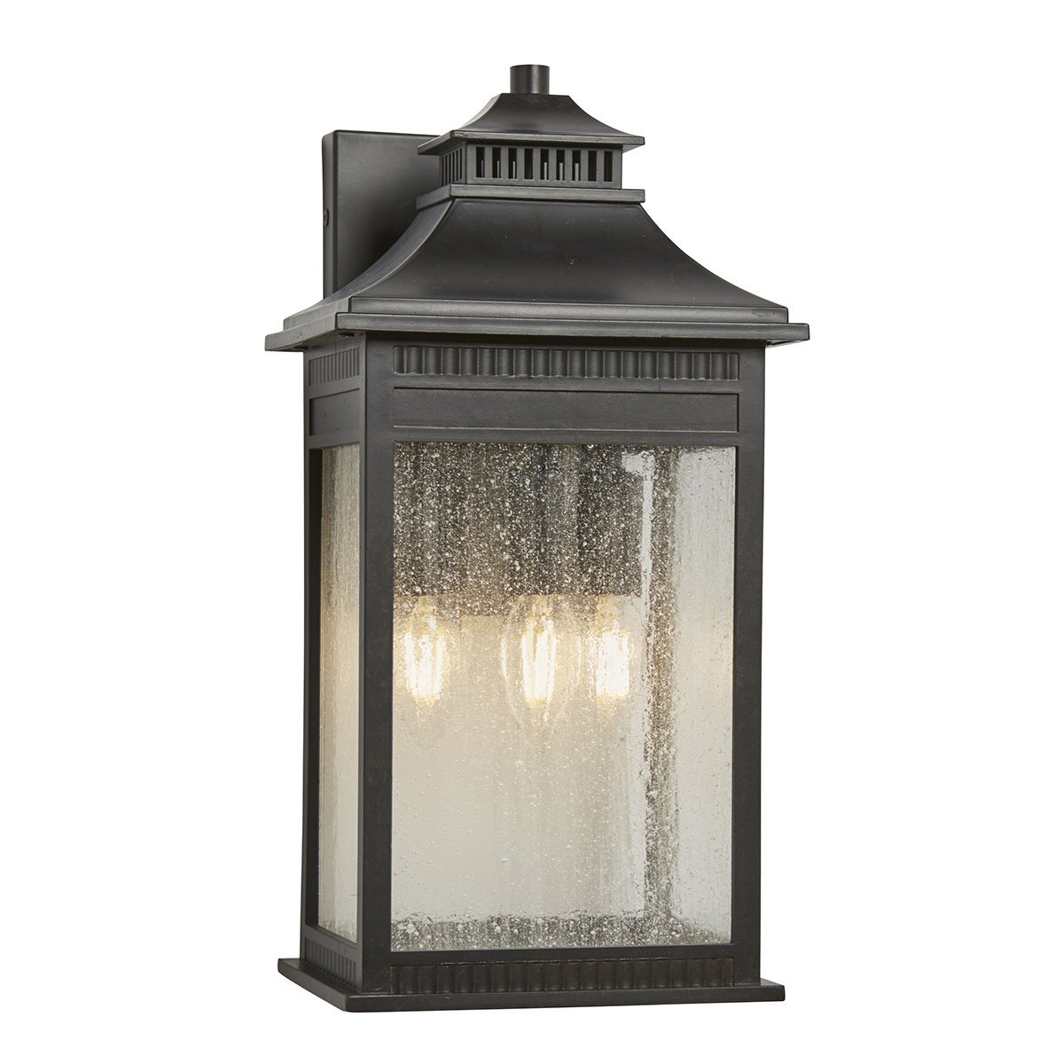 Three Light Imperial Bronze Large Wall Lantern