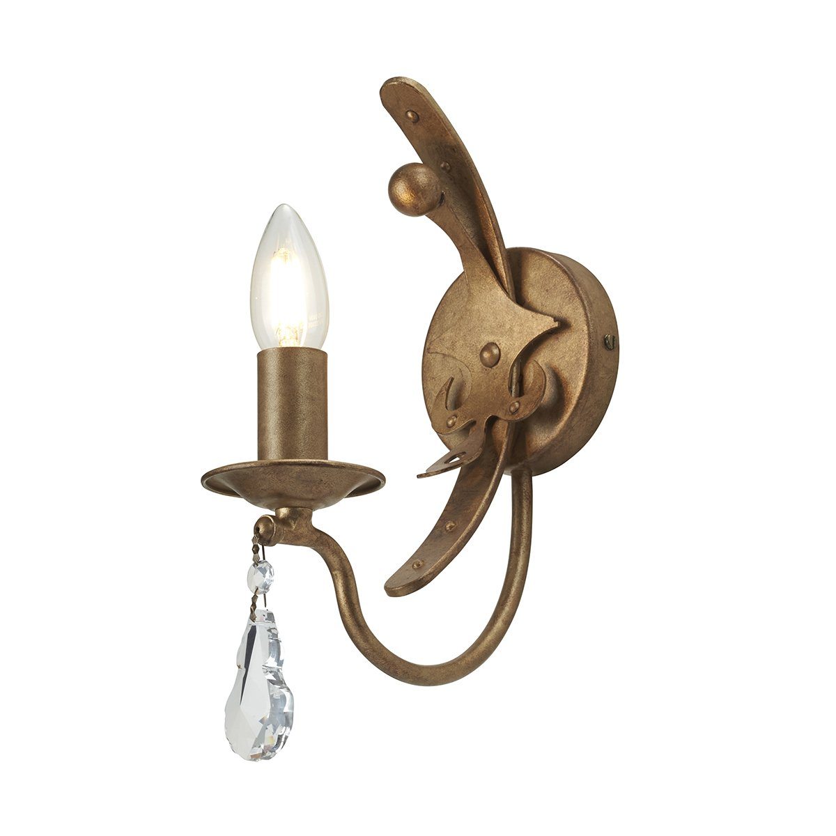 Windsor One Light Gold Patina Wall Light