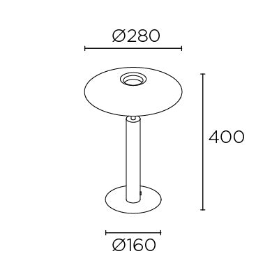 HAT Matt Gold Up & Down Diffused Table Light - ID 10734
