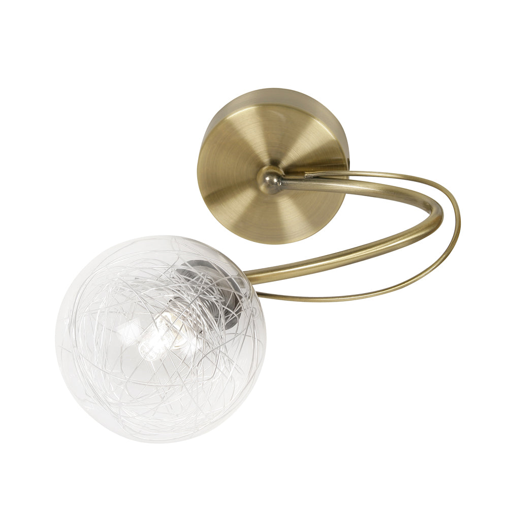 Gurney 1 Lamp Antique Brass Spiral Wall Light - ID 9369