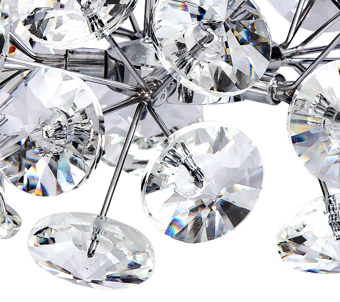 Bespoke 13 Light Custom Chrome & Crystal Stairwell Pendant  - ID 13783