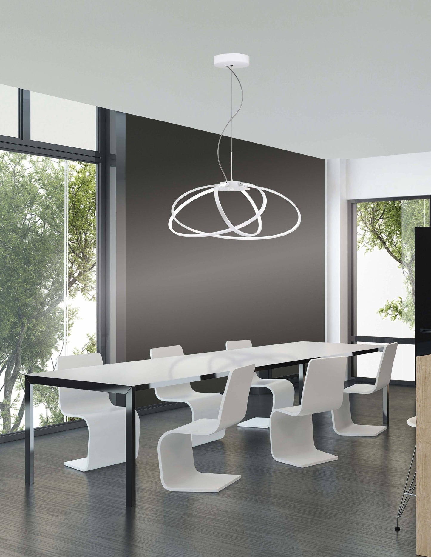 Newington White Aluminium LED Pendant - ID 8595