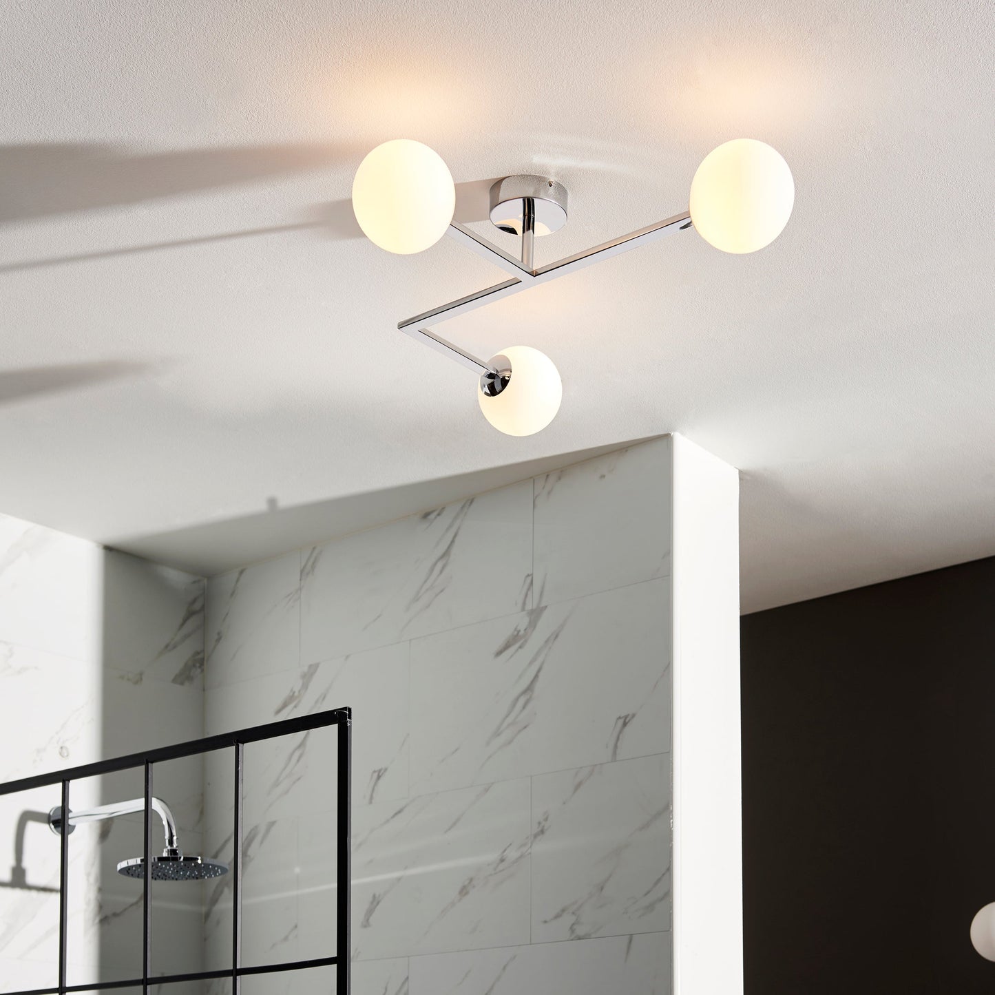 Contemporary Bathroom Chrome Angled Ceiling Light - ID 11675