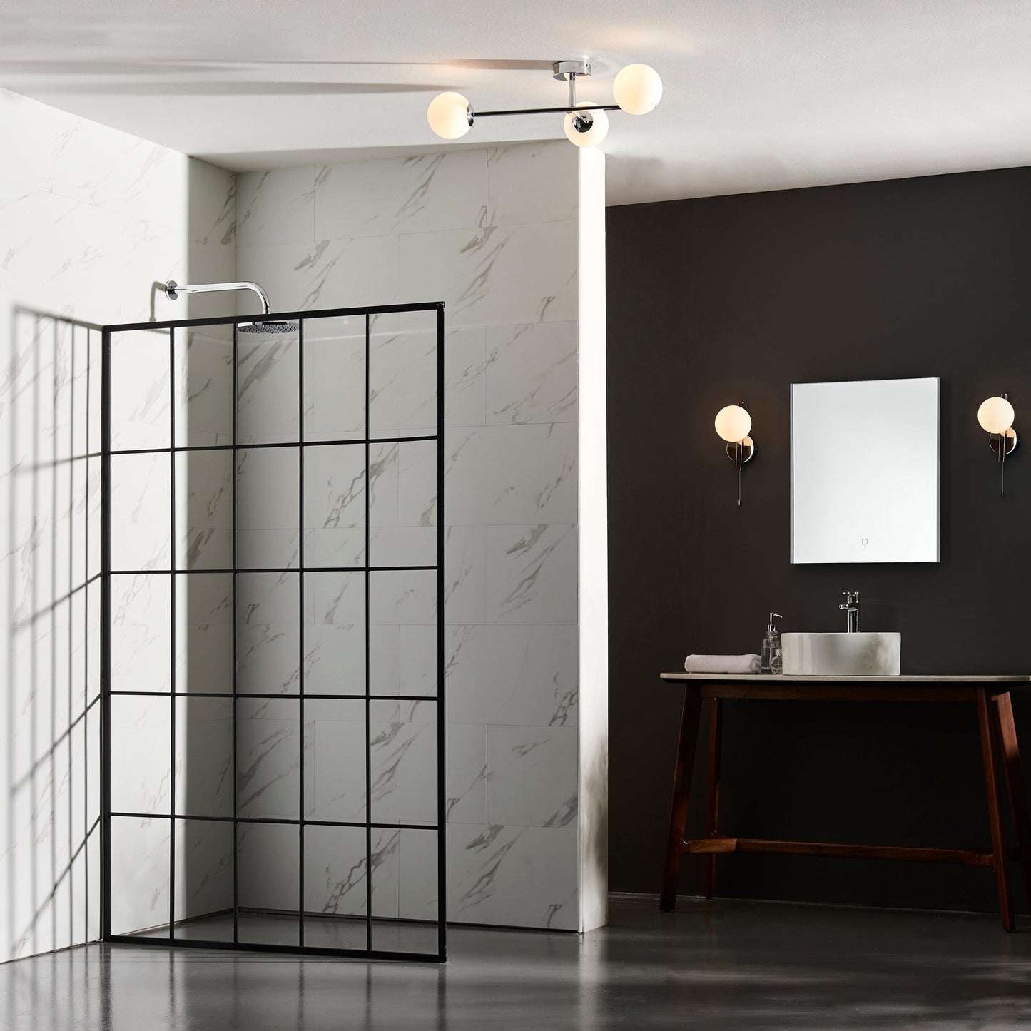 Contemporary Bathroom Chrome Angled Ceiling Light - ID 11675