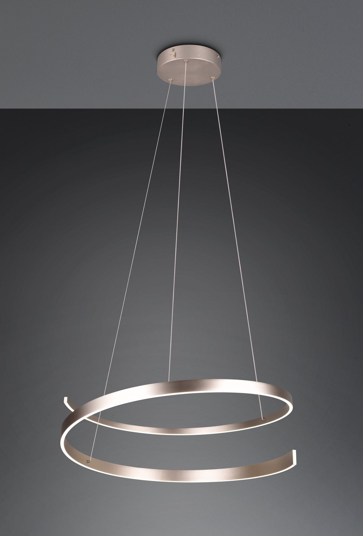 INA Matt Nickel 75cm Tapered Ribbon Dim to Warm LED Pendant - ID 14982