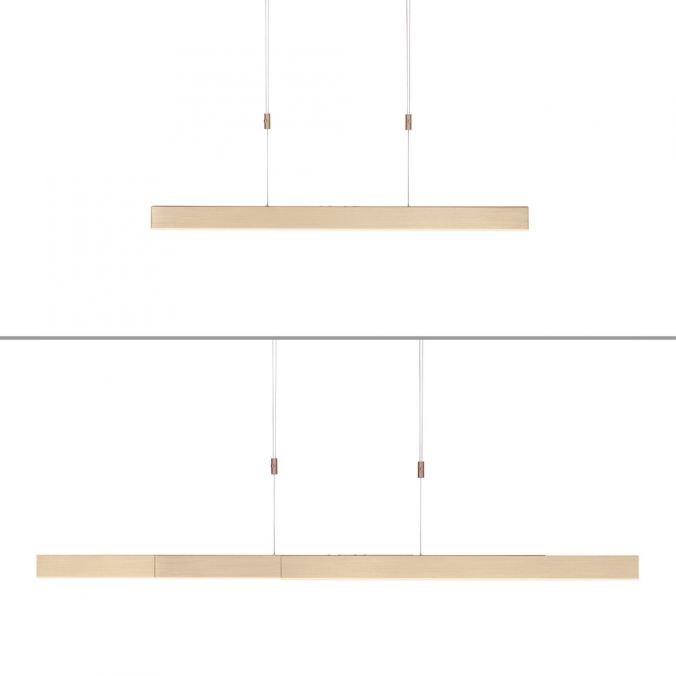 Matt Brass Remote Controlled Length Adjustable LED Ceiling Light