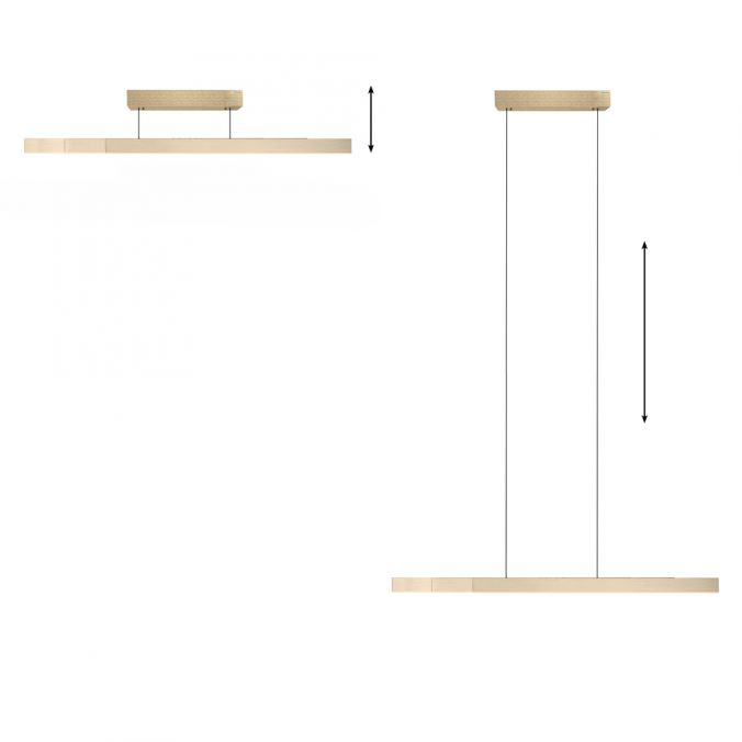 MOTRIS Matt Brass Remote Controlled Height & Length Adjustable LED Ceiling Light