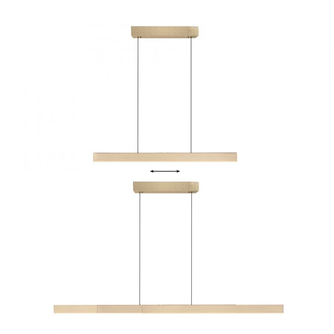 MOTRIS Matt Brass Remote Controlled Height & Length Adjustable LED Ceiling Light
