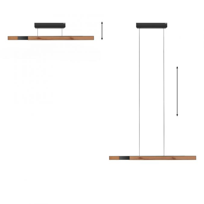 MOTRIS Natural Wood Remote Controlled Height & Length Adjusted