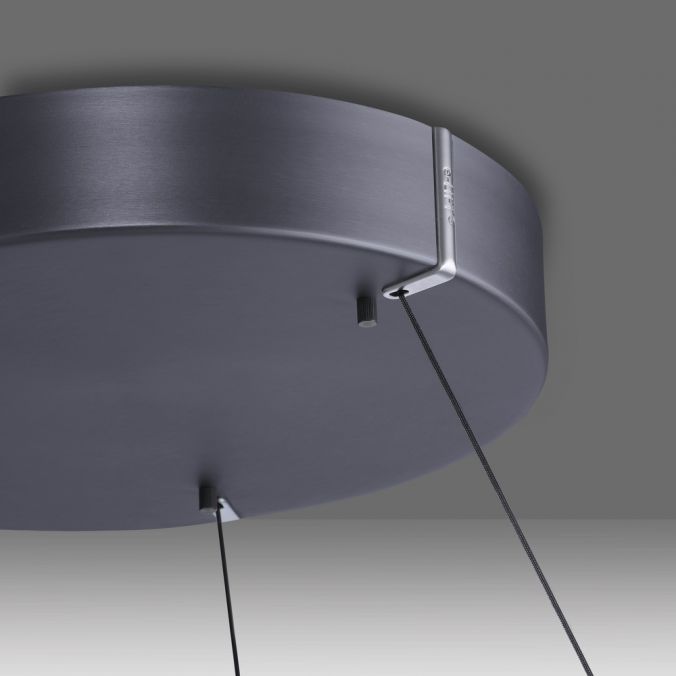 Eclip 50cm Satin Dark Grey Height Adjustable LED Up+Downlight Ring Pendant - ID 13933