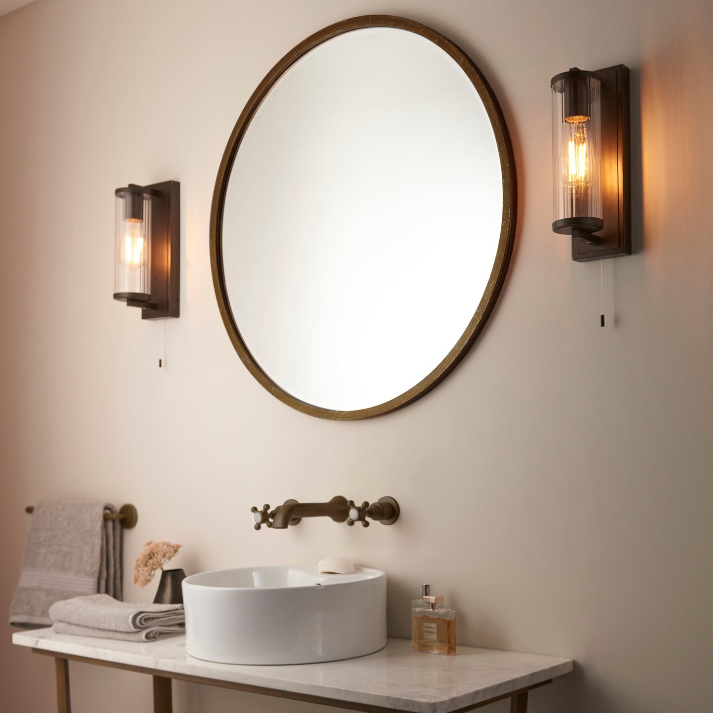Cylinder Dark Bronze Bathroom Wall Light - ID 11672