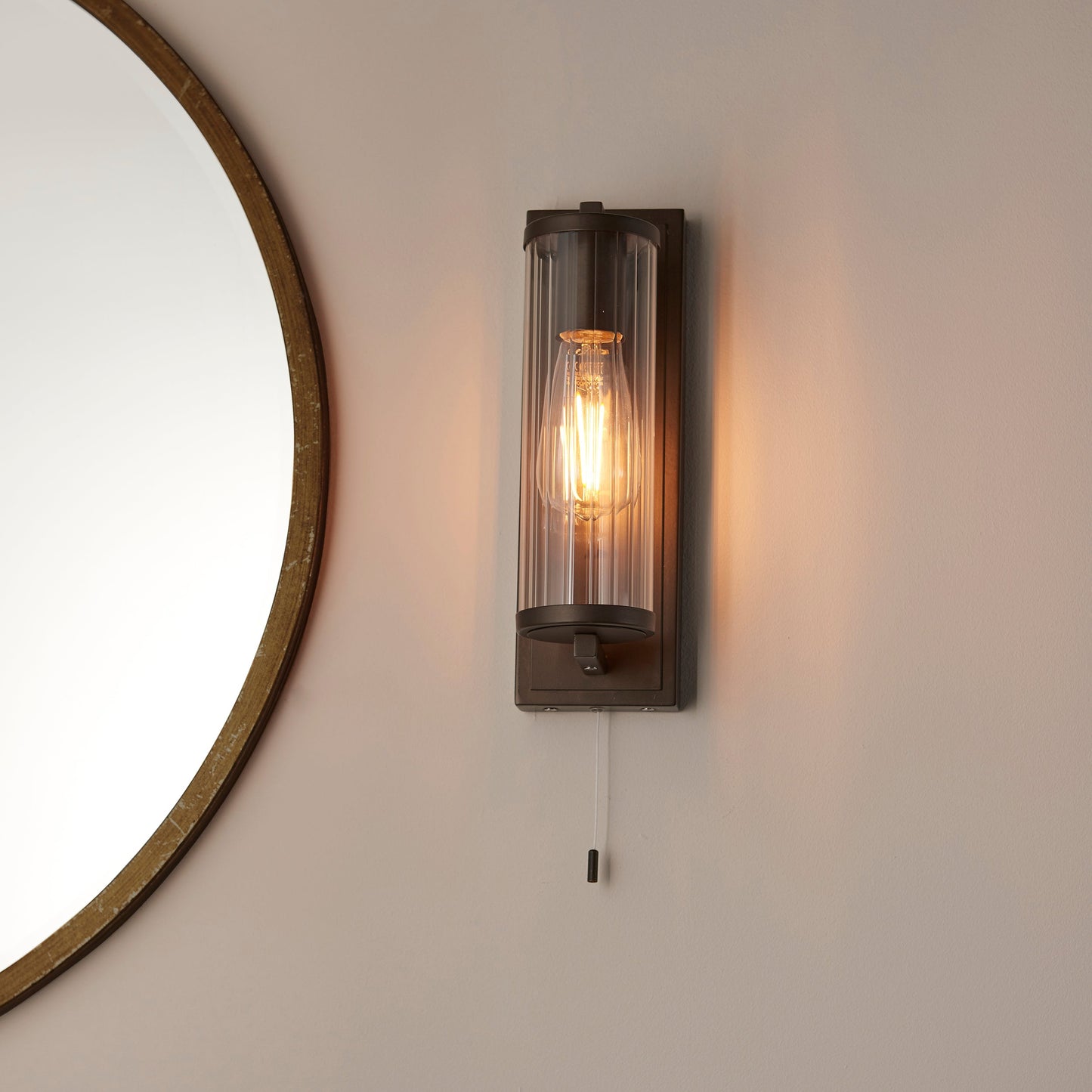 Cylinder Dark Bronze Bathroom Wall Light - ID 11672