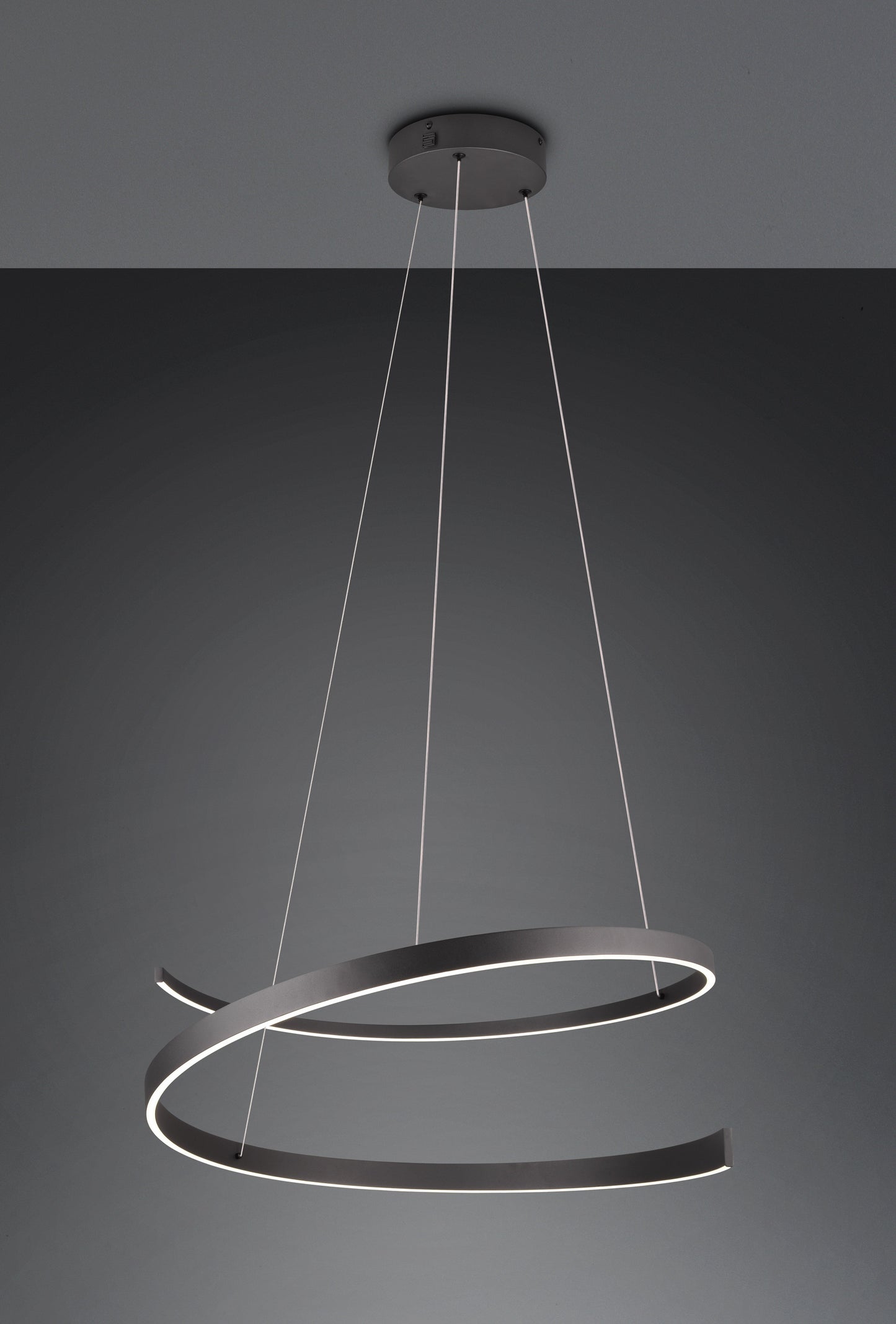 INA Matt Black 75cm Tapered Ribbon Dim to Warm LED Pendant - ID 14987
