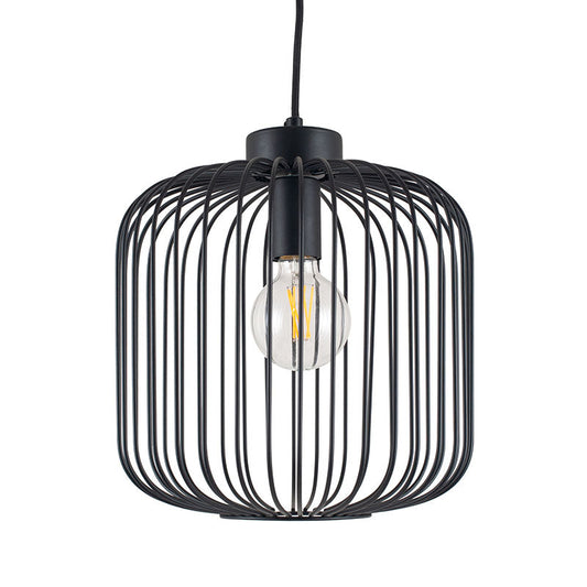 Culbokie Matt Black Metal Short Wire Pendant - ID 9867