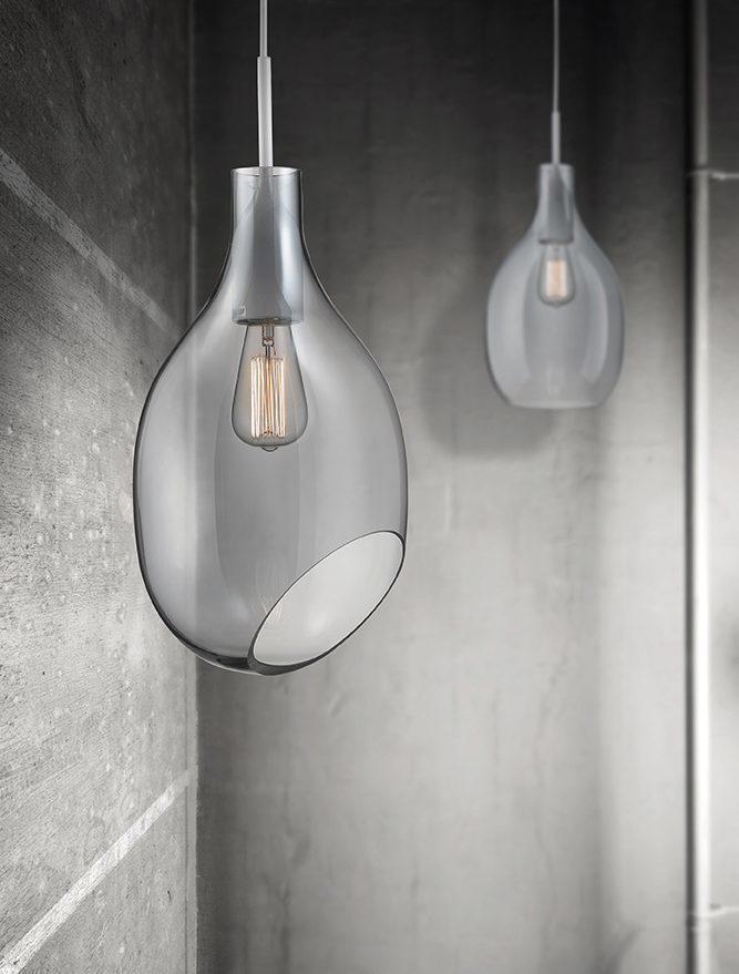 Bexl Fume Smoked Glass Single Pendant - ID 8536