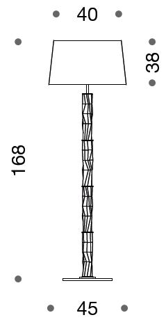 Becton Murano Glass  Floor Lamp Height 168cm - ID 8066