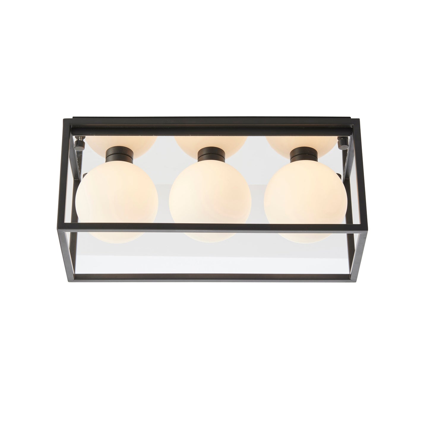 Angular Framed Linear IP44 Semi-Flush Ceiling Light - ID 11669