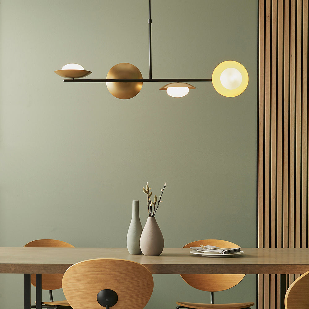 Opal Pebble Four Lamp Semi-Flush Adjustable Ceiling Light - ID 11015