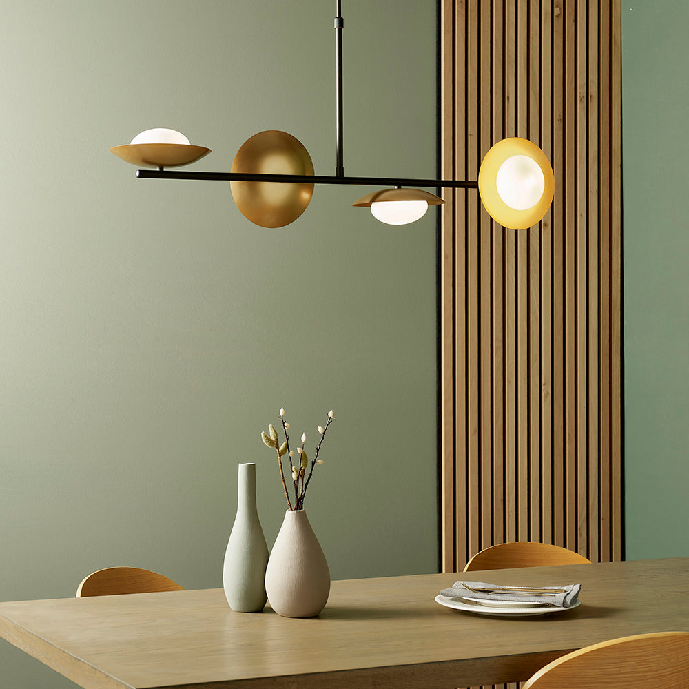 Opal Pebble Four Lamp Semi-Flush Adjustable Ceiling Light - ID 11015