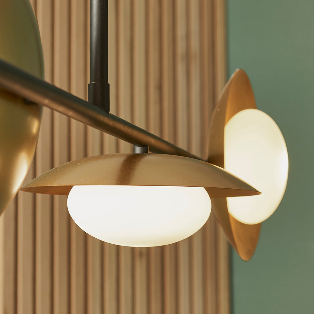 Opal Pebble Four Lamp Semi-Flush Adjustable Ceiling Light - ID 11015