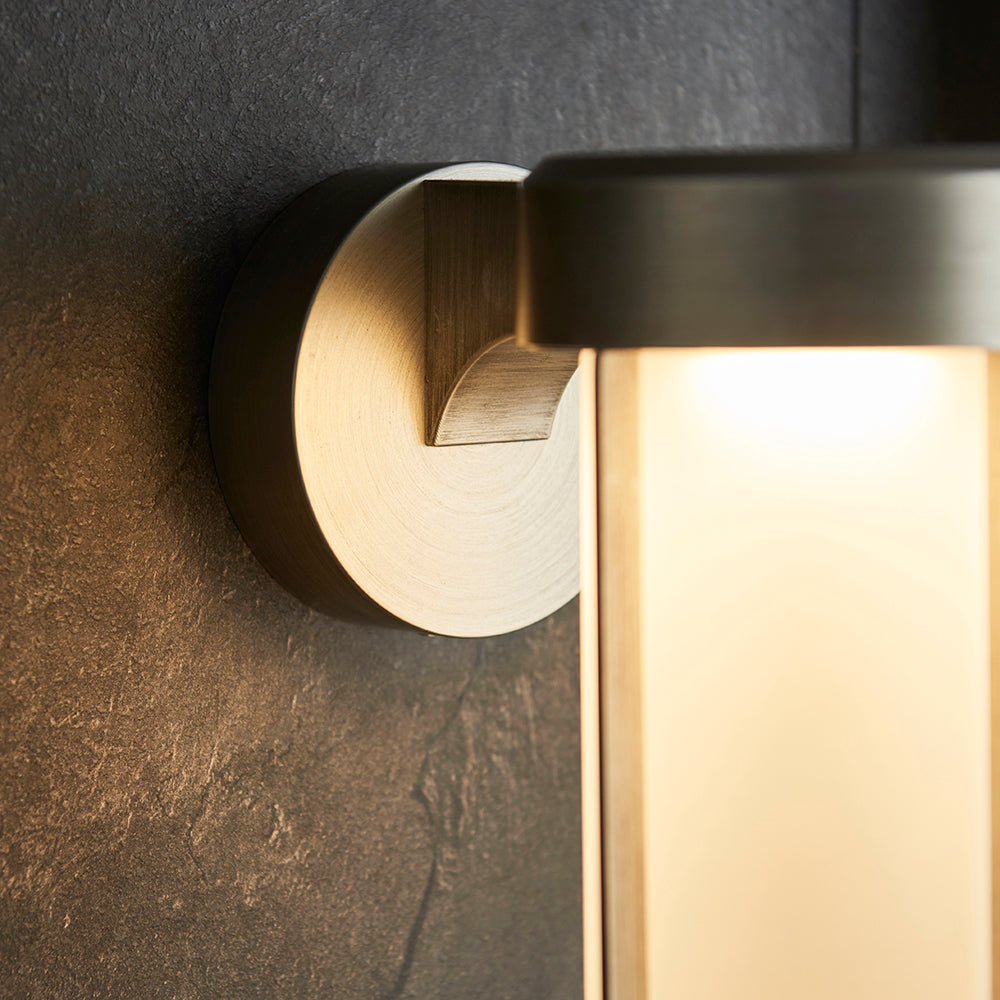 Die Cast IP44 LED Wall Light In Brushed Silver With Opal Glass  - ID 11070