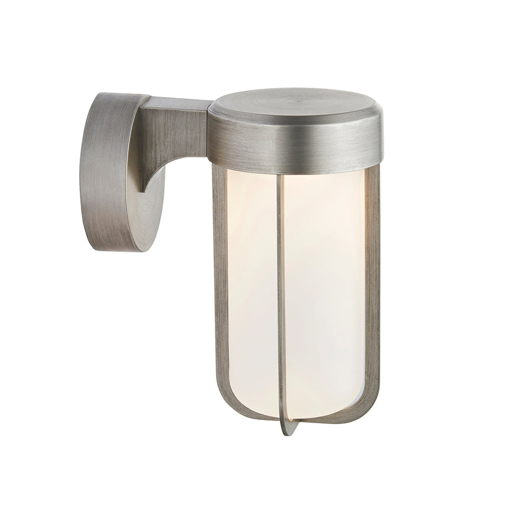 Die Cast IP44 LED Wall Light In Brushed Silver With Opal Glass  - ID 11070