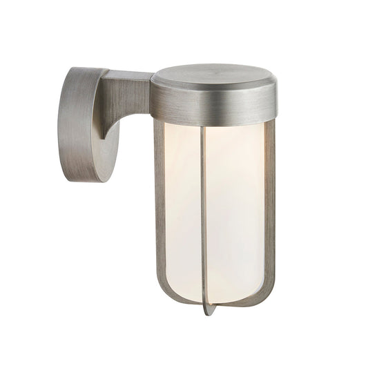 Die Cast IP44 LED Wall Light In Brushed Silver With Opal Glass  - ID 11070