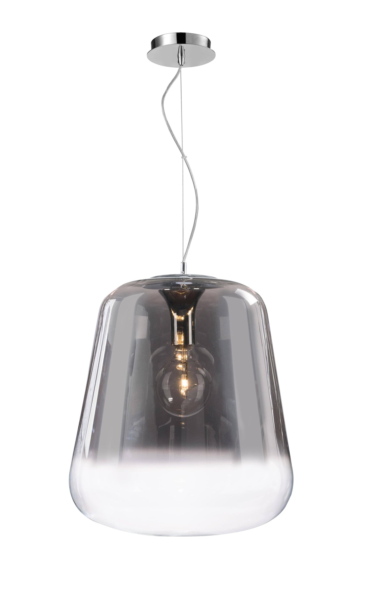 Verio Gradient Smoked Glass & Chrome Small Pendant 25cm - ID 9337
