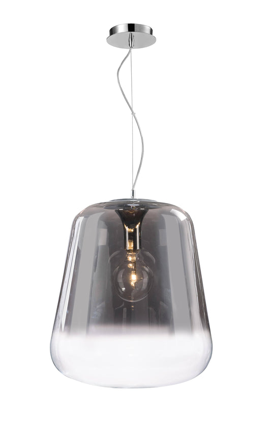 Verio Gradient Smoked Glass & Chrome Small Pendant 25cm - ID 9337