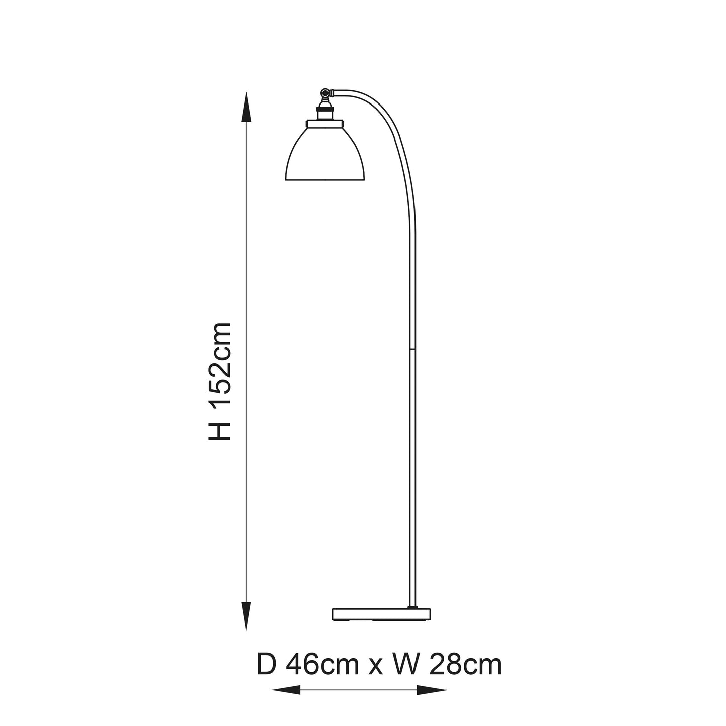 HAN Aged Copper Floor Lamp with Clear Glass Shade - ID 11021