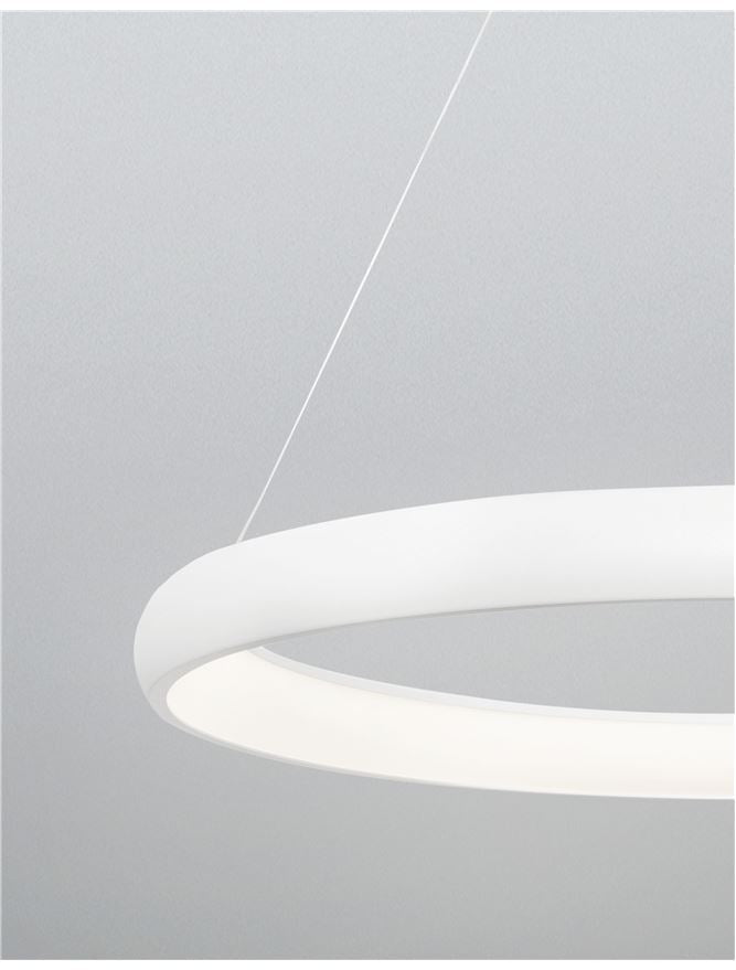 ALB Sandy White Aluminium & Acrylic Dimmable Inner Light Ring Pendant Large - ID 8768
