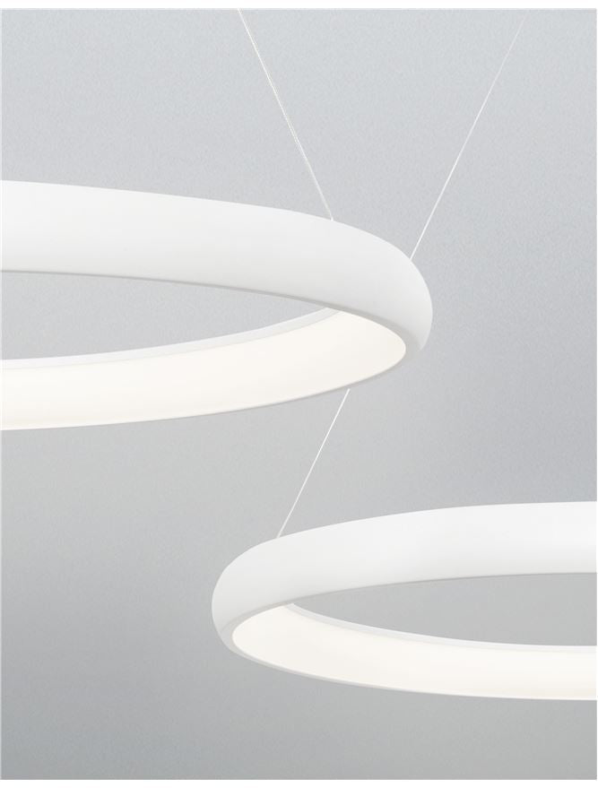 ALB Sandy White Aluminium & Acrylic Dimmable Inner Light Ring Pendant Large - ID 8768