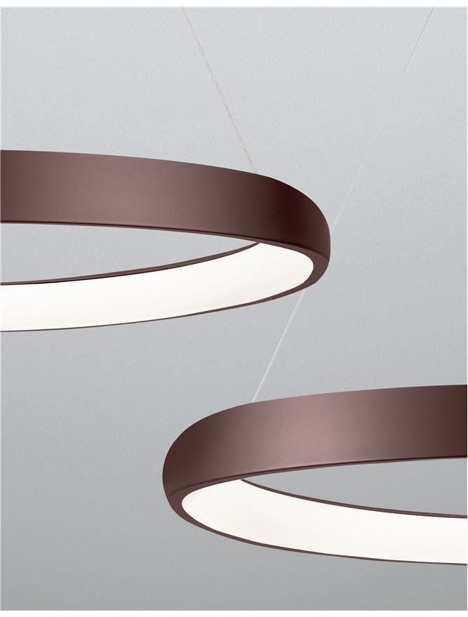 ALB Coffee Brown Aluminium & Acrylic Dimmable Inner Light Ring Pendant Large - ID 10341