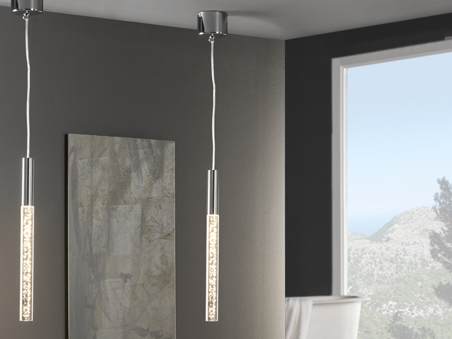 Schuller COSMO Chrome & Acrylic LED Pendant - ID 5962 - CLEARANCE