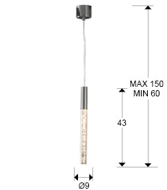 Schuller COSMO Chrome & Acrylic LED Pendant - ID 5962 - EX-DISPLAY