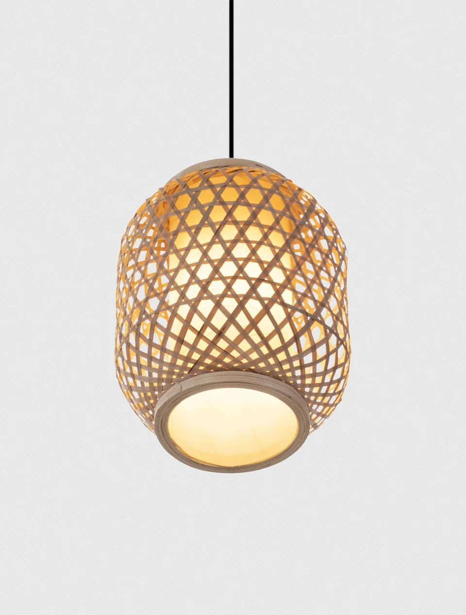SAM Natural Rattan Small Single Pendant - ID 15022