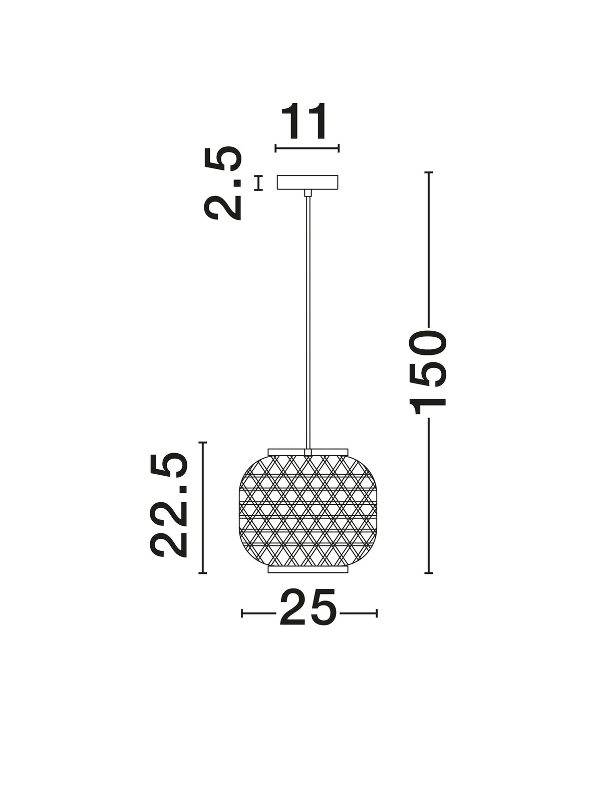 SAM Natural Rattan Medium Single Pendant - ID 15023