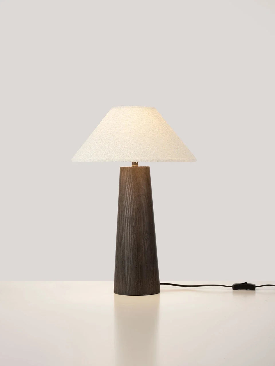 OKU Veneer & Bouclé Fabric Table Lamp - ID 15109