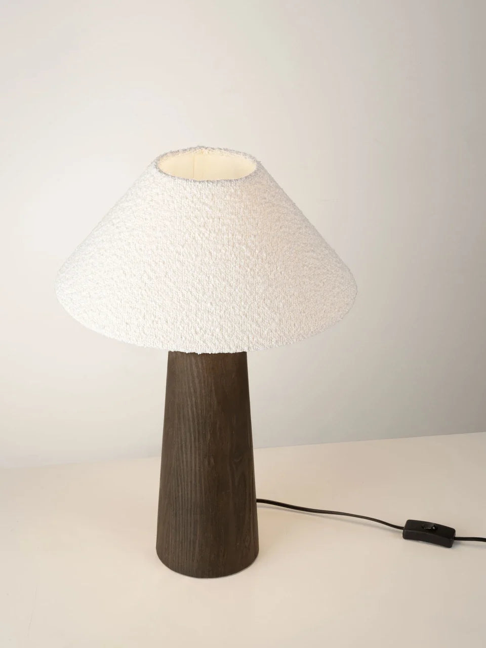 OKU Veneer & Bouclé Fabric Table Lamp - ID 15109