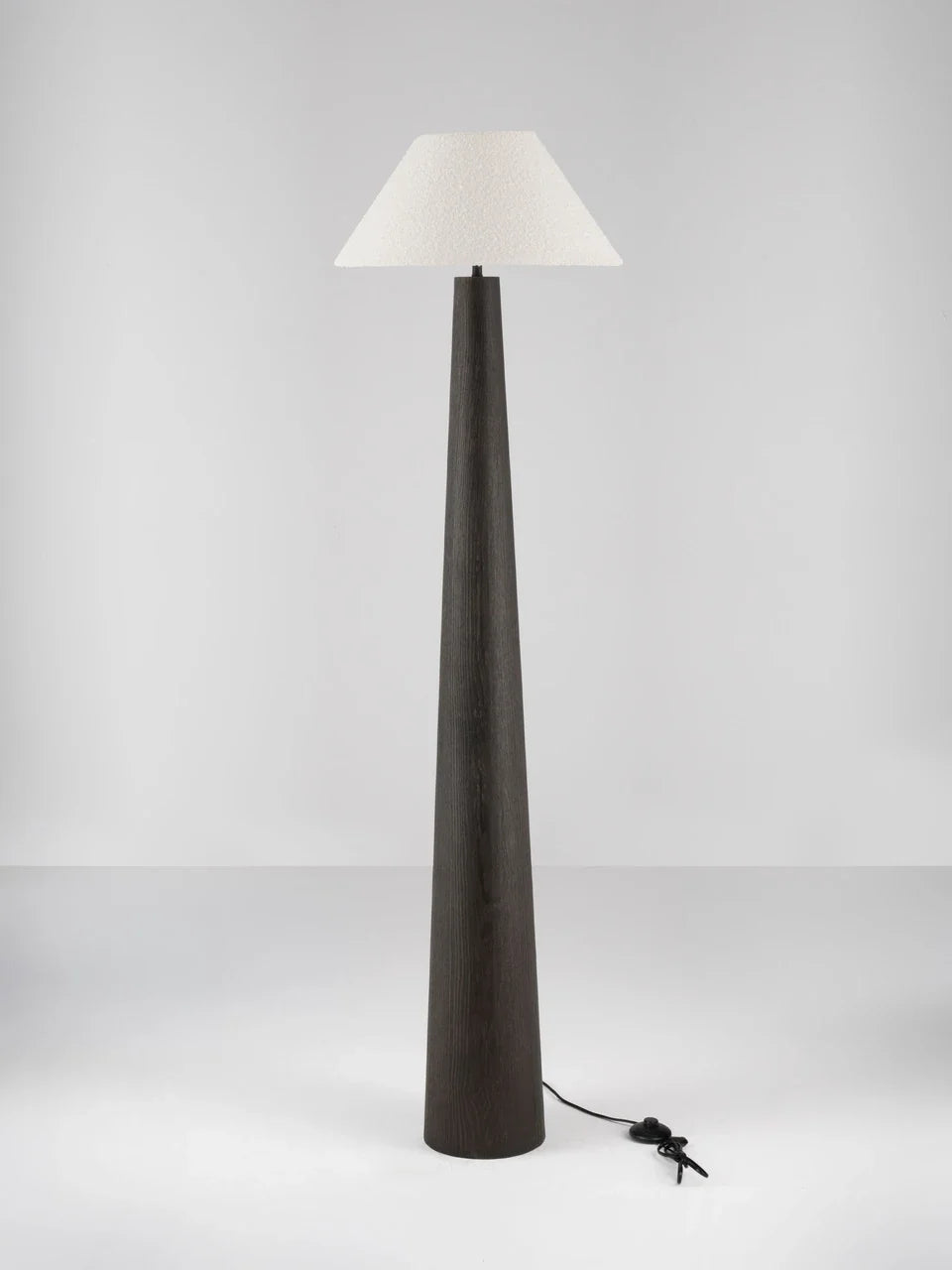 OKU Veneer & Bouclé Fabric Floor Lamp - ID 15110