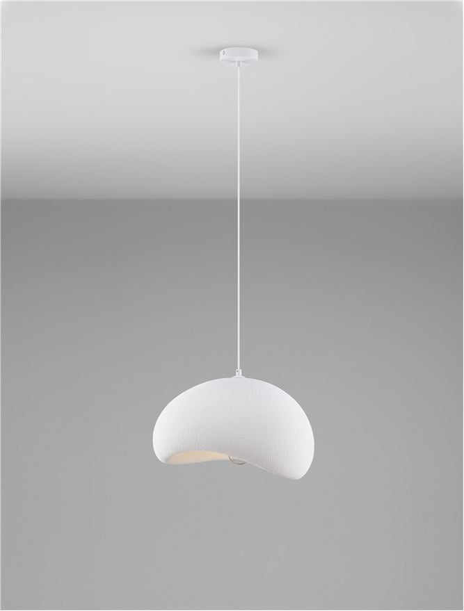 LEF Small Sandy White Polyurethane & Resin Quaver Pendant - ID 13564