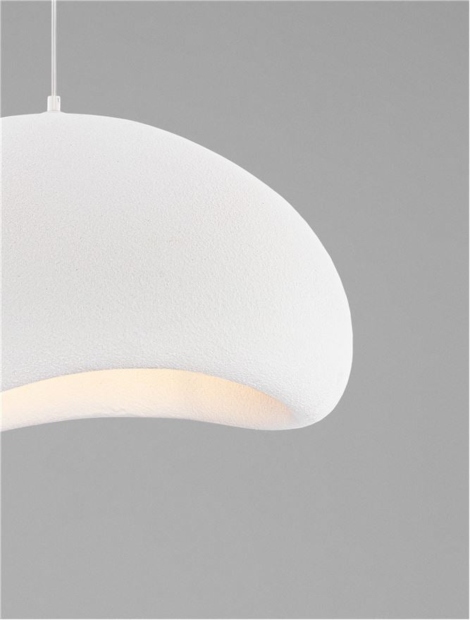 LEF Large Sandy White Polyurethane & Resin Quaver Pendant - ID 13566