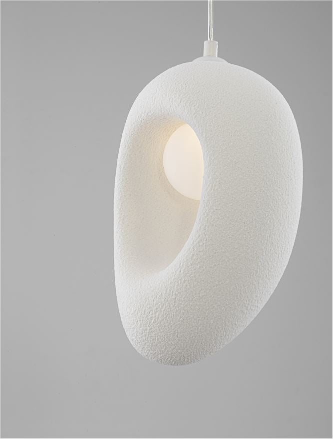 LEF Short Sandy White Polyurethane & Resin Organic From Pendant - ID 13582