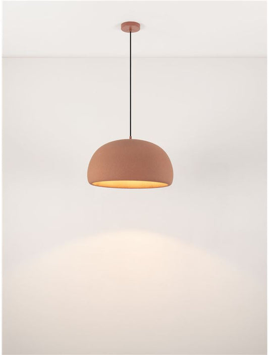 DAV Stone Red Polyurethane Natural Form Medium Semi-Flush Ceiling Light - ID 14499