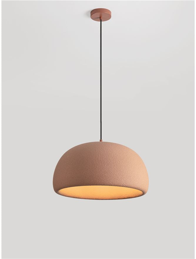 DAV Stone Red Polyurethane Natural Form Medium Semi-Flush Ceiling Light - ID 14499
