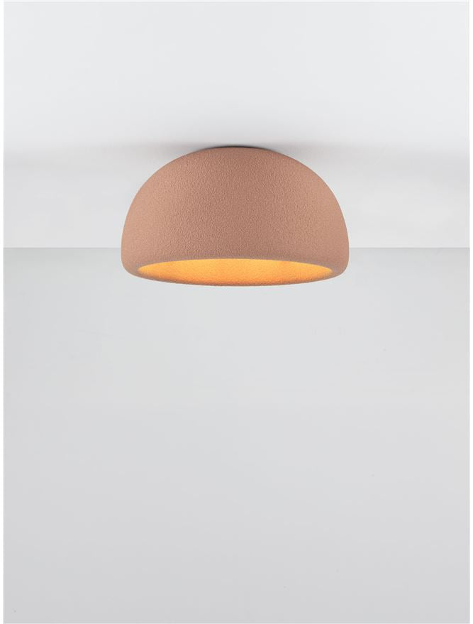 DAV Stone Red Polyurethane Natural Form Medium Semi-Flush Ceiling Light - ID 14499